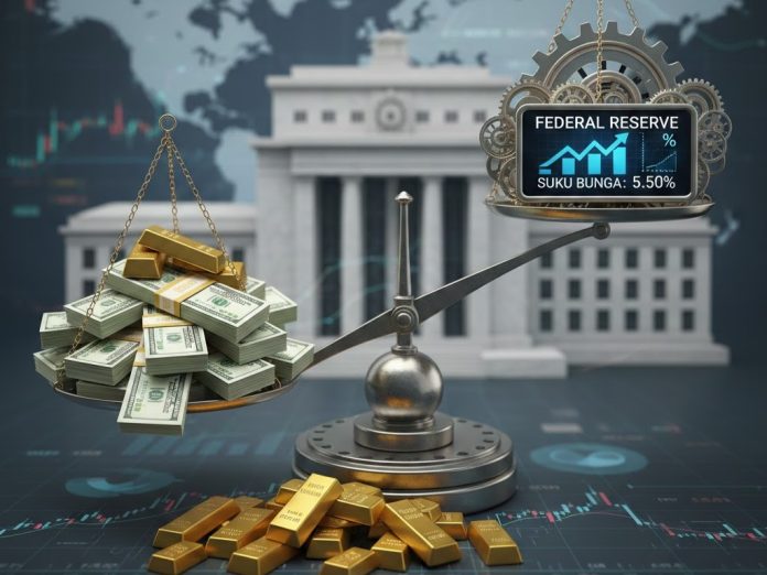 Emas Fed Suku Bunga Dolar AS