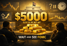 Gold Bergerak Datar di $5000, Wait and See Kebijakan Fed Gold flat wait and see FOMC
