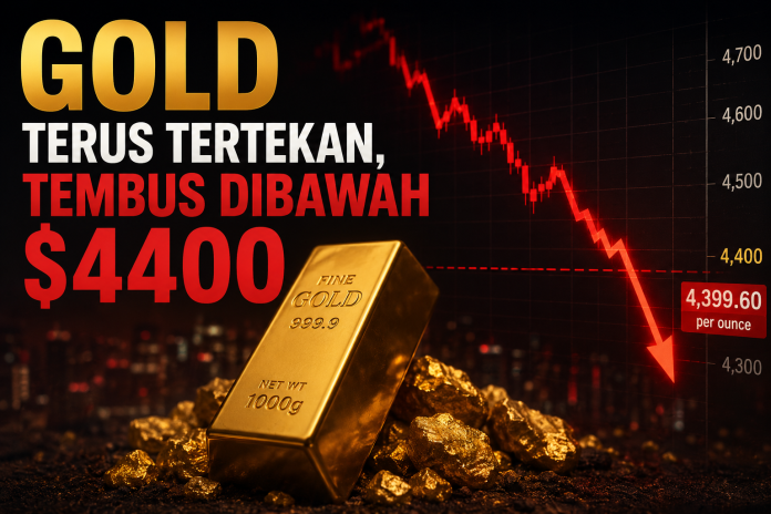 Gold terus tertekan dibawah $4400 Gold terus tertekan dibawah $4400