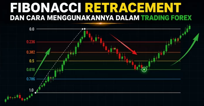 Fibonacci Retracement dan Cara Menggunakannya dalam Trading Forex Ilustrasi grafik fibonacci retracement dalam trading forex.